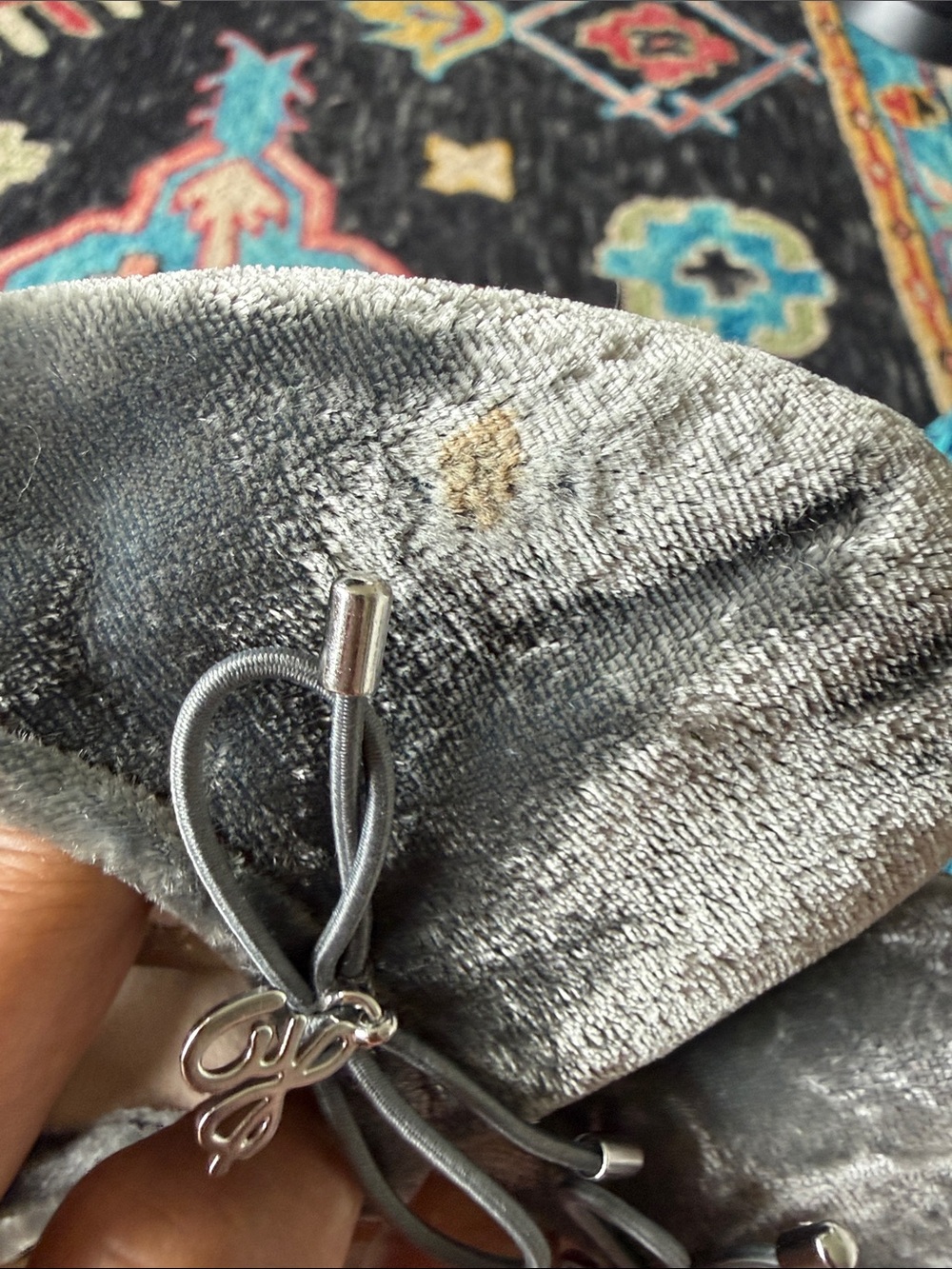 Sam Edelman Silver Gray Velvet Ballet Flats with Bow Charm - Picture 4 of 4